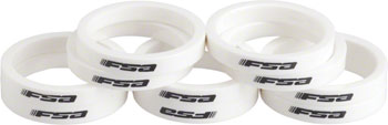 Full Speed Ahead Polycarbonate Headset Spacers 1 1/8" x 5mm 10 pcs White EA Headset Stack Spacer