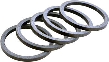 Wheels Manufacturing Carbon Headset Spacer - 1-1/8", 2.5mm, Matte, 5-pack Matte Carbon PAK Headset Stack Spacer
