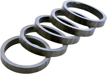 Wheels Manufacturing Carbon Headset Spacer - 1-1/8", 5mm, Matte, 5-pack Matte Carbon PAK Headset Stack Spacer