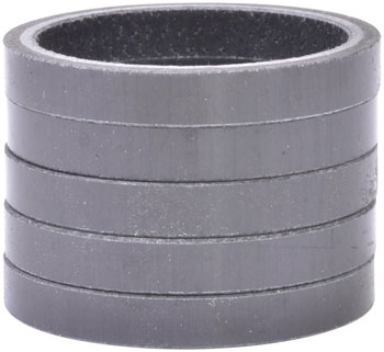 Wheels Manufacturing Carbon Headset Spacer - 1-1/8", 5mm, Gloss, 5-pack Gloss Carbon PAK Headset Stack Spacer