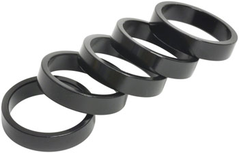 Wheels Manufacturing Aluminum Headset Spacer - 1-1/8", 7.5mm, Black, 5-pack Black PAK Headset Stack Spacer