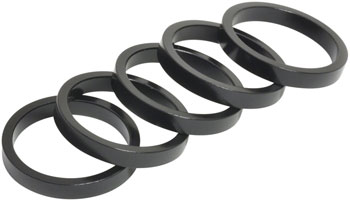 Wheels Manufacturing Aluminum Headset Spacer - 1-1/8", 5mm, Black, 5-pack Black PAK Headset Stack Spacer