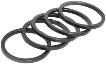Wheels Manufacturing Aluminum Headset Spacer - 1-1/8", 2.5mm, Black, 5-pack Black PAK Headset Stack Spacer