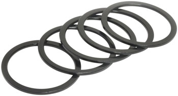 Wheels Manufacturing Aluminum Headset Spacer - 1-1/8", 1.5mm, Black, 5-pack Black PAK Headset Stack Spacer