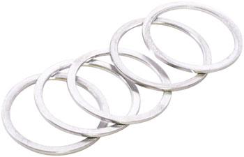 Wheels Manufacturing Aluminum Headset Spacer - 1-1/8", 1.5mm, Silver, 5-pack Silver PAK Headset Stack Spacer