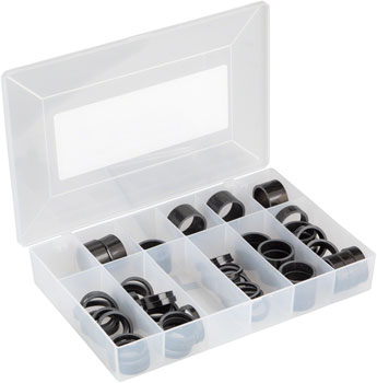 Wheels Manufacturing Carbon Headset Spacer Kit - 1-1/8", Assorted 62pcs, Gloss Carbon KIT Headset Stack Spacer