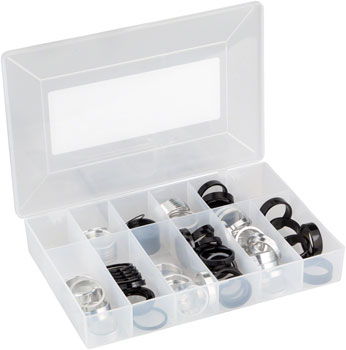 Wheels Manufacturing Aluminum Headset Spacer Kit - 1-1/8", Assorted 105pcs Silver/Black KIT Headset Stack Spacer