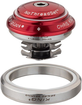 Chris King DropSet 2 Headset - 1-1/8 - 1.5", 42/52mm, 45 Deg, Red EA Headsets