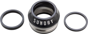 Sunday Integrated Headset - 1-1/8", 15mm, Black, Conical Black EA Headsets