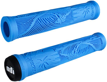 ODI Hucker Grips - Blue, Flangeless Blue EA Grips