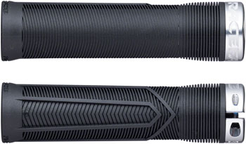 RaceFace Chester Grips - Lock-On, Black/Silver, 34mm Black/Silver PAA Grips