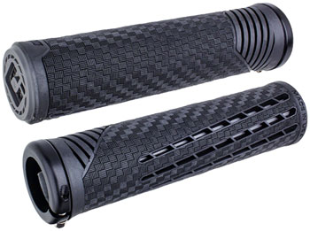 ODI CF V2.1 Grips - Black/Gray/Black, Lock-On Pearl Black/Gray PAA Grips