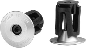 Wolf Tooth Alloy Bar End Plugs - Raw Silver Raw Silver EA Bar End Plugs