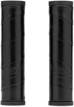 Brooks Willow Leather Grips - Black, 130/130mm Black PAA Grips