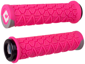 ODI Vanquish Grips - Pink/Gray, Lock-On Pink/Gray PAA Grips