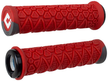 ODI Vanquish Grips - Red/Graphite, Lock-On Red/Graphite PAA Grips