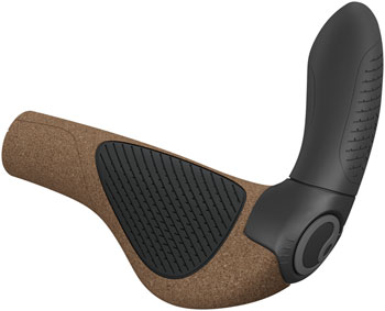 Ergon GP4 Evo BioKork Grips - Lock-On, Small, Black/Tan Cork EA Grips