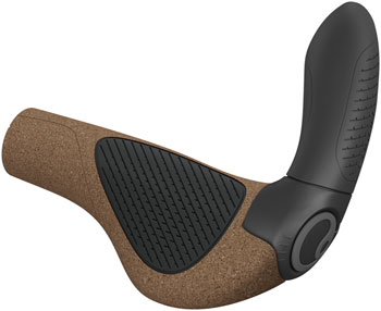 Ergon GP4 Evo BioKork Grips - Lock-On, Large, Black/Tan Cork EA Grips