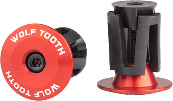 Wolf Tooth Alloy Bar End Plugs - Red EA Bar End Plugs