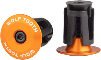 Wolf Tooth Alloy Bar End Plugs - Orange EA Bar End Plugs