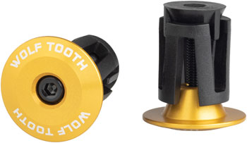 Wolf Tooth Alloy Bar End Plugs - Gold EA Bar End Plugs