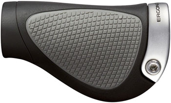 Ergon GP1 Grips - Lock-On, Twistshift, Small, Black/Gray PAA Grips