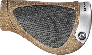 Ergon GP1 BioKork Grips - Lock-On, Twistshift, Small, Black/Tan Black/Cork PAA Grips