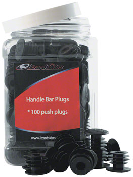 Lizard Skins Grip Plug, Canister 100 plugs Black BOT Bar End Plugs