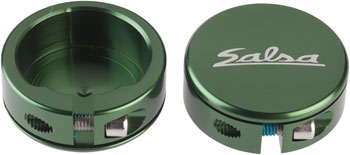 Salsa Lock-On Collars Closed-End Dark Green EA Locking Grip Clamps