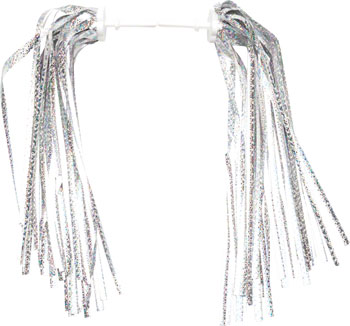 Dimension Kid's Bike Streamers: Silver-Platinum~ Pair PAA Bicycle Streamer
