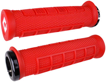 ODI Elite Pro Grips - Burnt Red Black, Lock-On Burnt Red Black PAA Grips