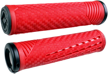 ODI CF Grips - Lock-On, Red/White PAA Grips