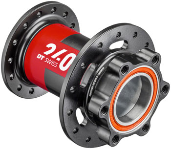 DT Swiss 240 Front Hub - Lefty x 100mm, 6-Bolt, Black/Red, 28H Black/Red EA Front Hub