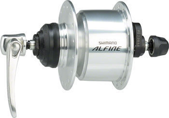 Shimano Alfine DH-S501 Dynamo Front Hub - QR x 100mm, Center-Lock, Silver, 32h Silver EA Front Hub