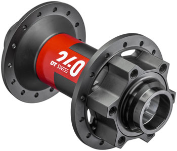 DT Swiss 240 Front Hub - 20 x 110mm DH Boost, 6-Bolt, Black/Red, 28H Black/Red EA Front Hub