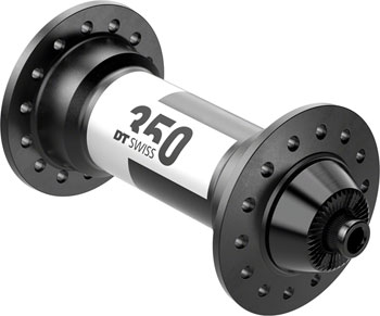 DT Swiss 350 Front Hub - QR x 100mm, Rim Brake, Black, 24H Black EA Front Hub