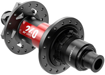DT Swiss 240 DEG Rear Hub - 12 x 148mm, 6-Bolt, XD, Black/Red, 32H, 90pt Black/Red EA Rear Hub
