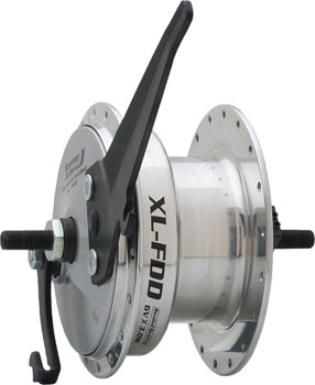Sturmey-Archer XL-FDD Drum Front Hub - 9 x 1 x 100mm, Drum Brake, Silver, 36h Silver EA Front Hub