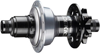 e*thirteen Sidekick Rear Hub - 12 x 148mm, 6-Bolt, XD, Black/Sterling Silver, 28H Black/Sterling Silver EA Rear Hub