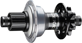 e*thirteen Sidekick Rear Hub - 12 x 148mm, 6-Bolt, Micro Spline, Black/Sterling Silver, 28H Black/Sterling Silver EA Rear Hub