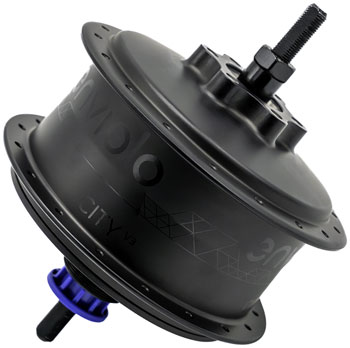 Enviolo CT3 City CVP Internally Geared Hub - 36h, 40t spline Hub Interface, 6-Bolt Rotor Mount, 135mm Solid Axle Black EA Internally Geared Hub