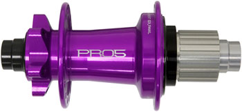 Hope Pro 5 Rear Hub - 12 x 148mm, 6-Bolt, Micro Spline, Purple, 28H Purple EA Rear Hub