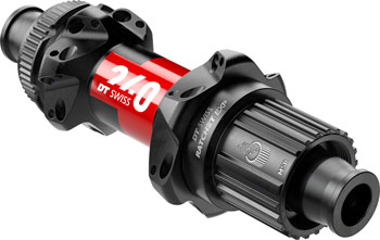 DT Swiss 240 EXP Rear Hub - 12 x 142mm, Center-Lock, Micro Spline, Black/Red, 24H, 36pt, Straight Pull Black EA Rear Hub
