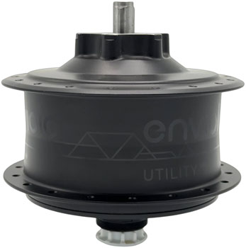 Enviolo Utility CVP Internally Geared Hub - 32h, 40t spline Hub Interface, 6-Bolt Rotor Mount, 148mm Modular Axle Black EA Internally Geared Hub