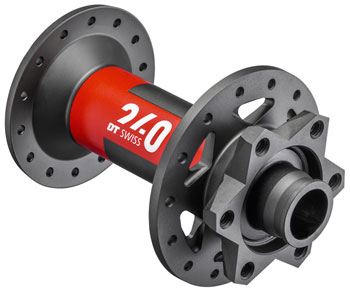 DT Swiss 240 Front Hub - 15 x 110mm, 6-Bolt, Black/Red, 28H Black/Red EA Front Hub