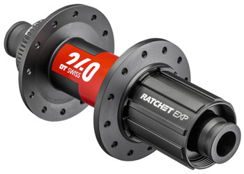 DT Swiss 240 EXP Rear Hub - 12 x 142mm, Center-Lock, HG 11 Road, Black/Red, 24H, 36pt Black/Red EA Rear Hub