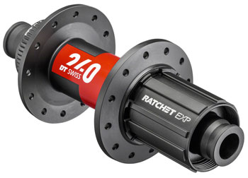 DT Swiss 240 EXP Rear Hub - 12 x 142mm, Center-Lock, HG 11 Road, Black/Red, 28H, 36pt Black/Red EA Rear Hub