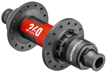DT Swiss 240 EXP Rear Hub - 12 x 148mm, Center-Lock, XD, Black/Red, 28H, 36pt Black/Red EA Rear Hub