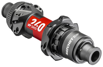 DT Swiss 240 EXP Rear Hub - 12 x 142mm, Center-Lock, XDR, Black/Red, 24H, 36pt, Straight Pull Black/Red EA Rear Hub