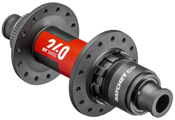 DT Swiss 240 EXP Rear Hub - 12 x 148mm, Center-Lock, XD, Black/Red, 32H, 36pt Black/Red EA Rear Hub